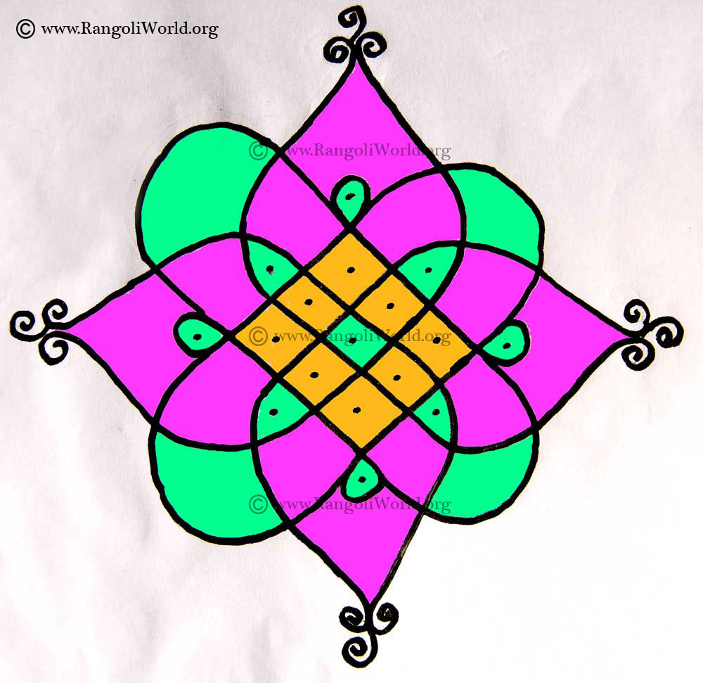 5 to 1 Parallel Dots Kolam