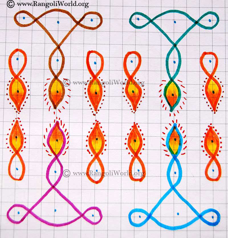 6 to 6 parallel dots sikku kolam