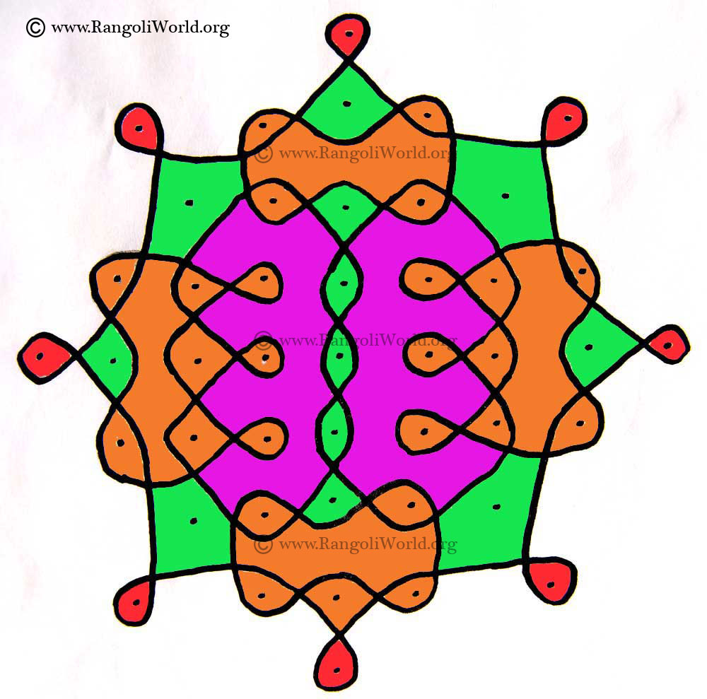 9 to 1 Parallel Dots Kolam