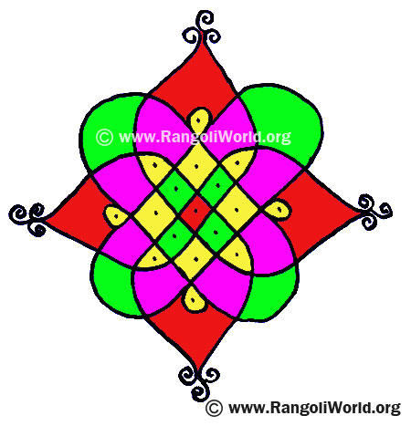 5 to 1 Parallel Dots Kolam