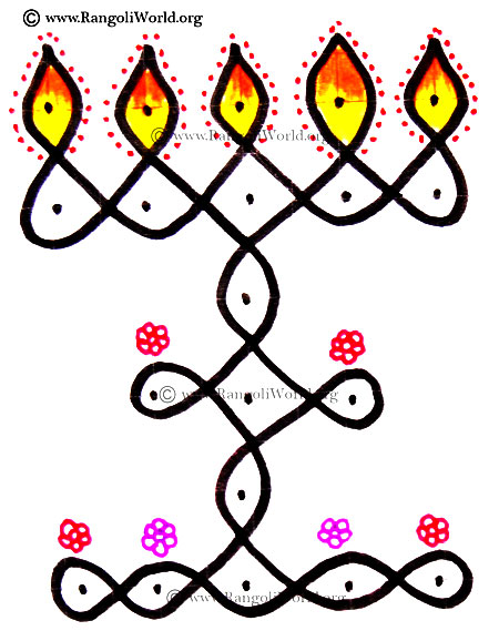 5 to 5 lamp kolam