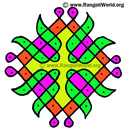 8 to 2 Parallel Dots Kolam