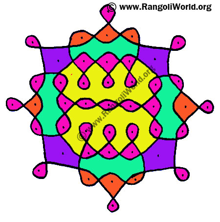 9 to 1 Parallel Dots Kolam