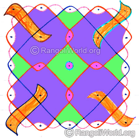 simple 5 pulli daily sikku kolam april23 2015