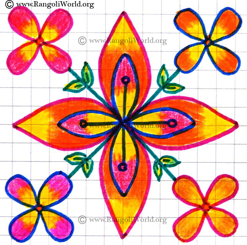 Blooming flowers kolam