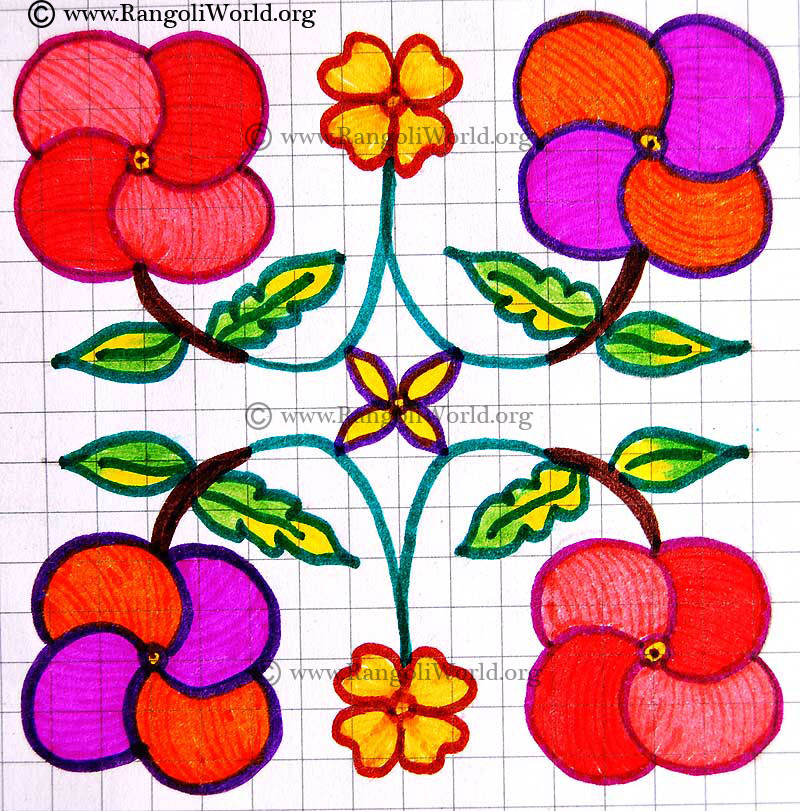 Flower kolam