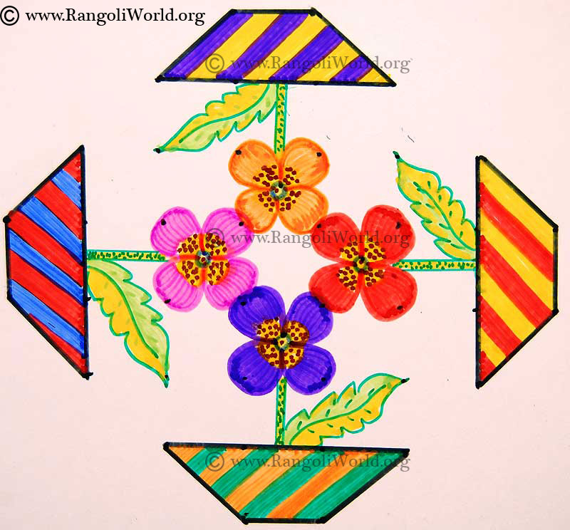 Flower pot kolam