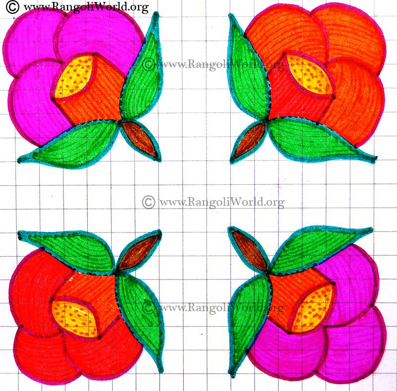 Rose flower kolam