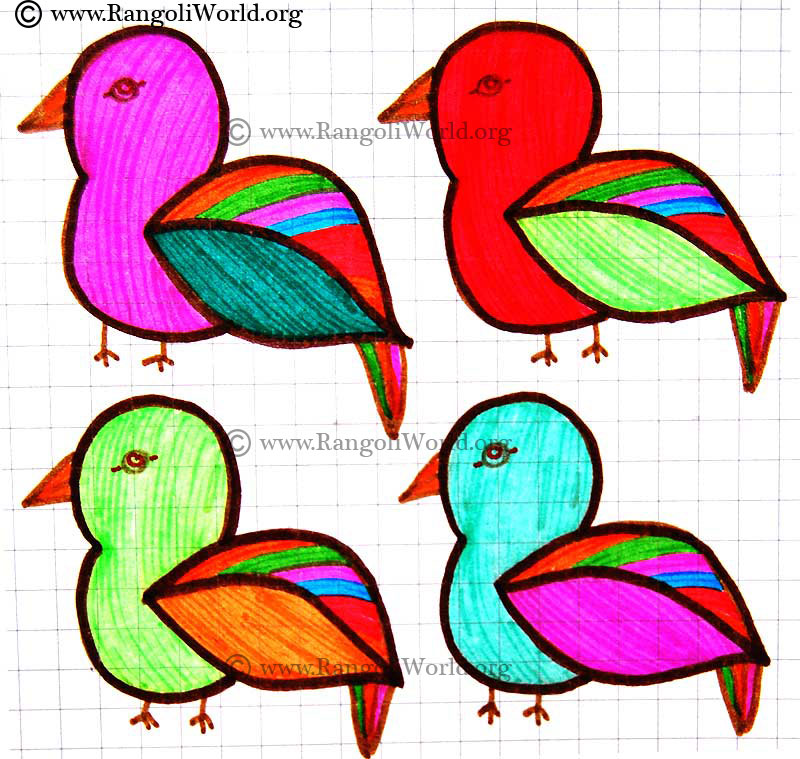 simple bird kolam