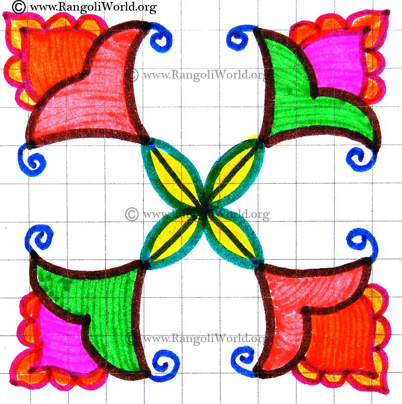 Simple flower kolam