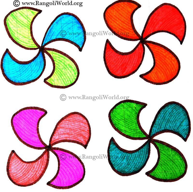Swastik Flower Kolam