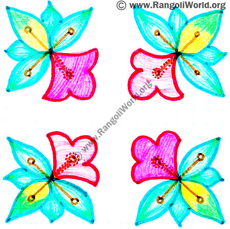 Swastika Flower Kolam