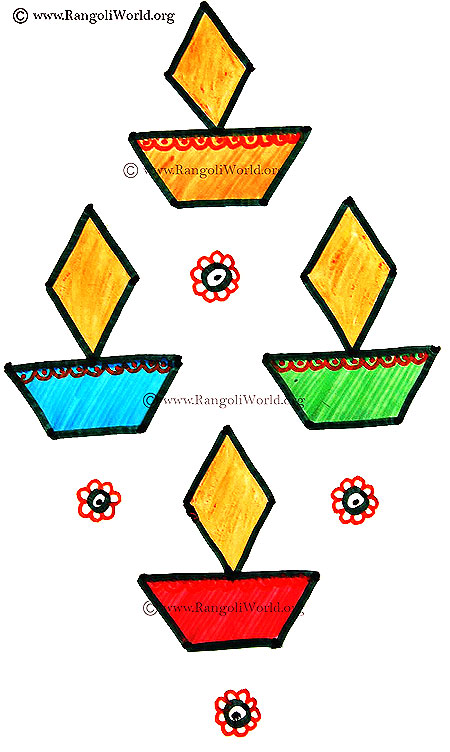Karthigai Lamp Kolam