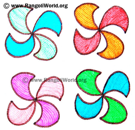 Swastika Flower Kolam