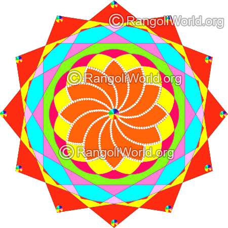 Kundan rangoli for diwali festival