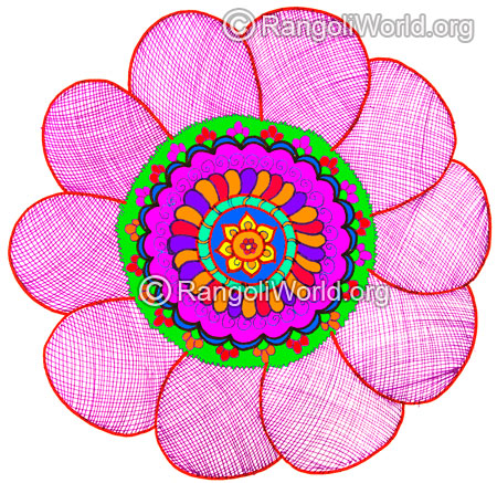 Big flower rangoli feb 2016