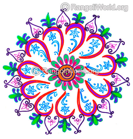 Freehand pooja rangoli feb 2016
