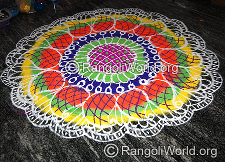 Freehand rangoli mango design