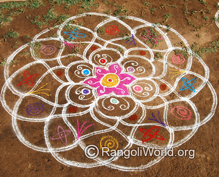 Quick and easy freehand pooja rangoli mar
