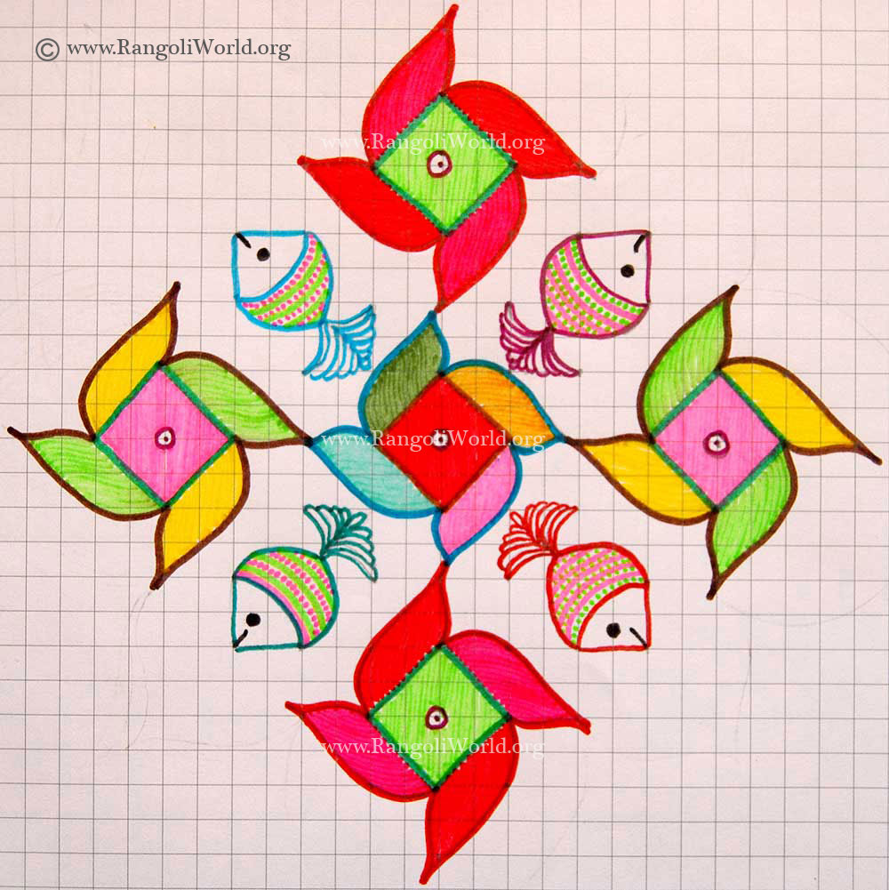 Fish Flower Kolam