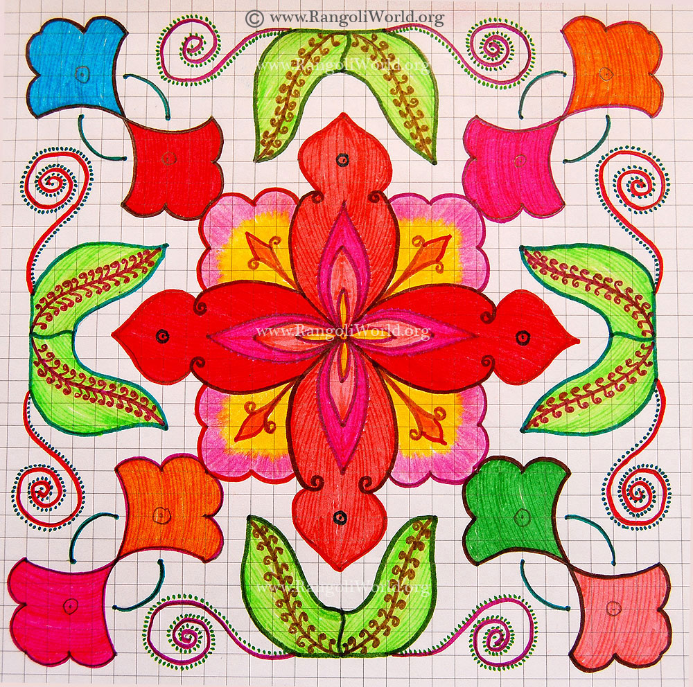 Flower Leaf Kolam