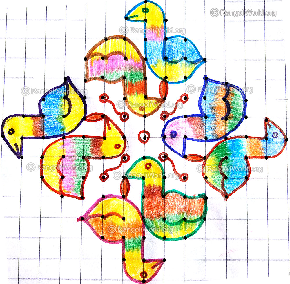 Duck kolam jan 2015 with dots