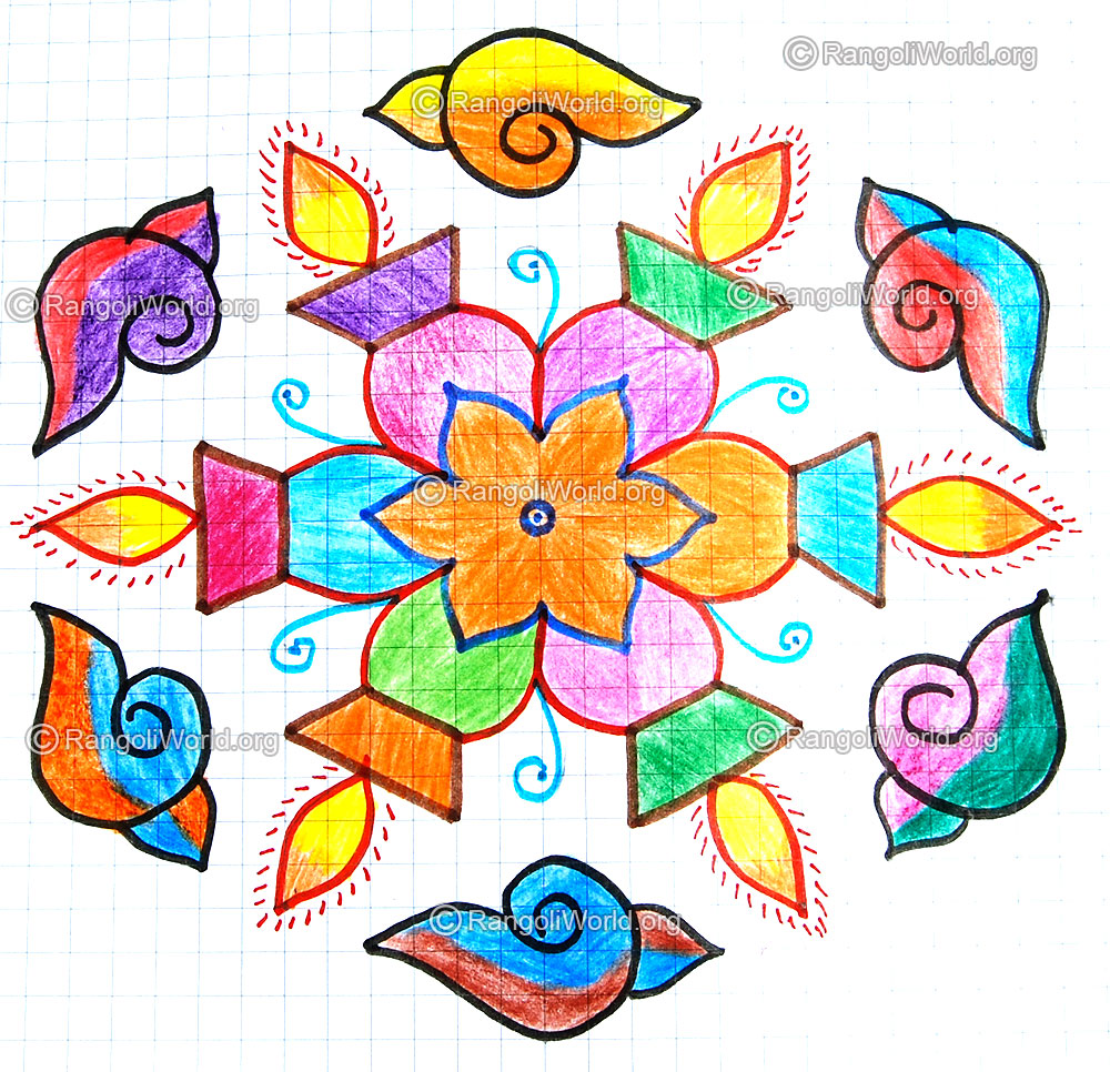 Sangu vilakku kolam