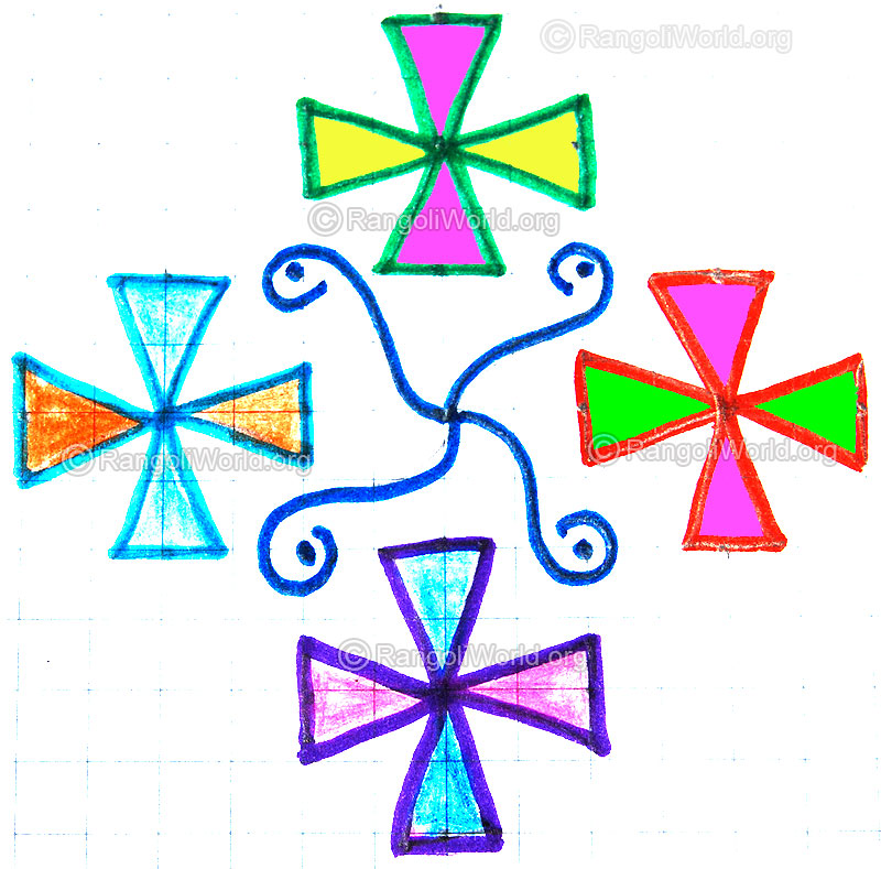 Colorful parrot kolam jan 2015