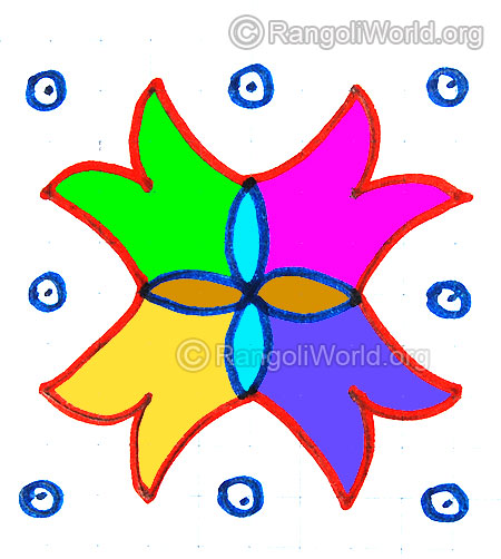 Easy 5 pulli kolam