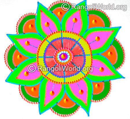 Easy flower freehand rangoli karthigai margazhi month 2016