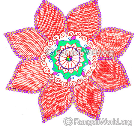 Flower freehand rangoli margazhi 2016