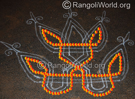 Margazhi freehand line rangoli 2016