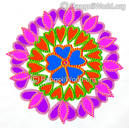 Margazhi freehand lotus rangoli 2016