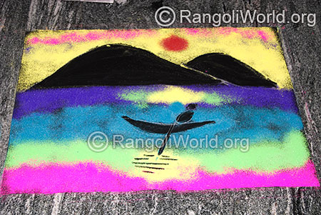Natural scenery easy Rangoli