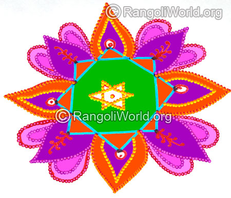 Pooja room star rangoli margazhi 2016