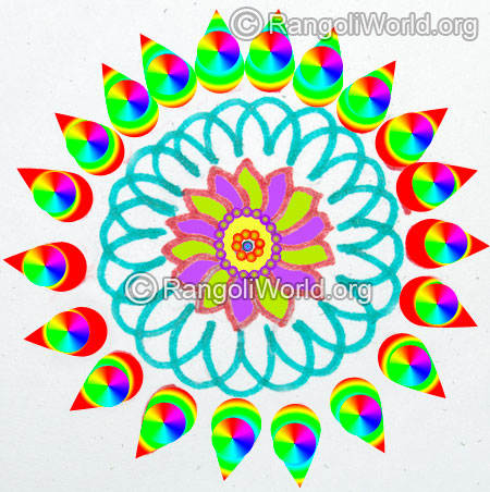 Simple flower freehand rangoli margazhi 2016