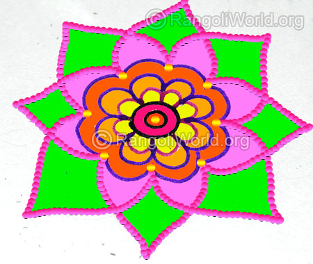 Temple pooja freehand rangoli margazhi 2016