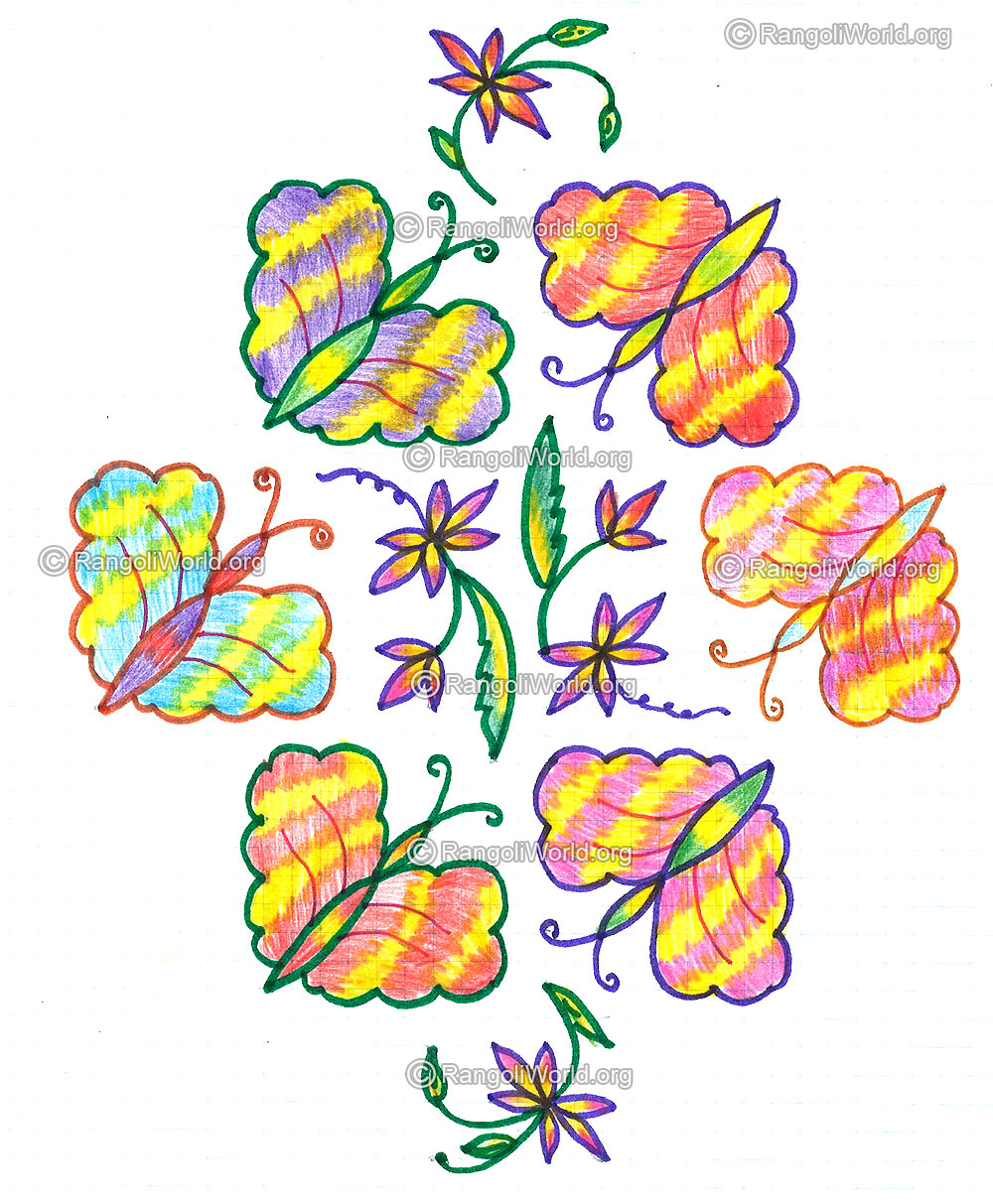 Butterfly kolam margazhi dec jan 2016
