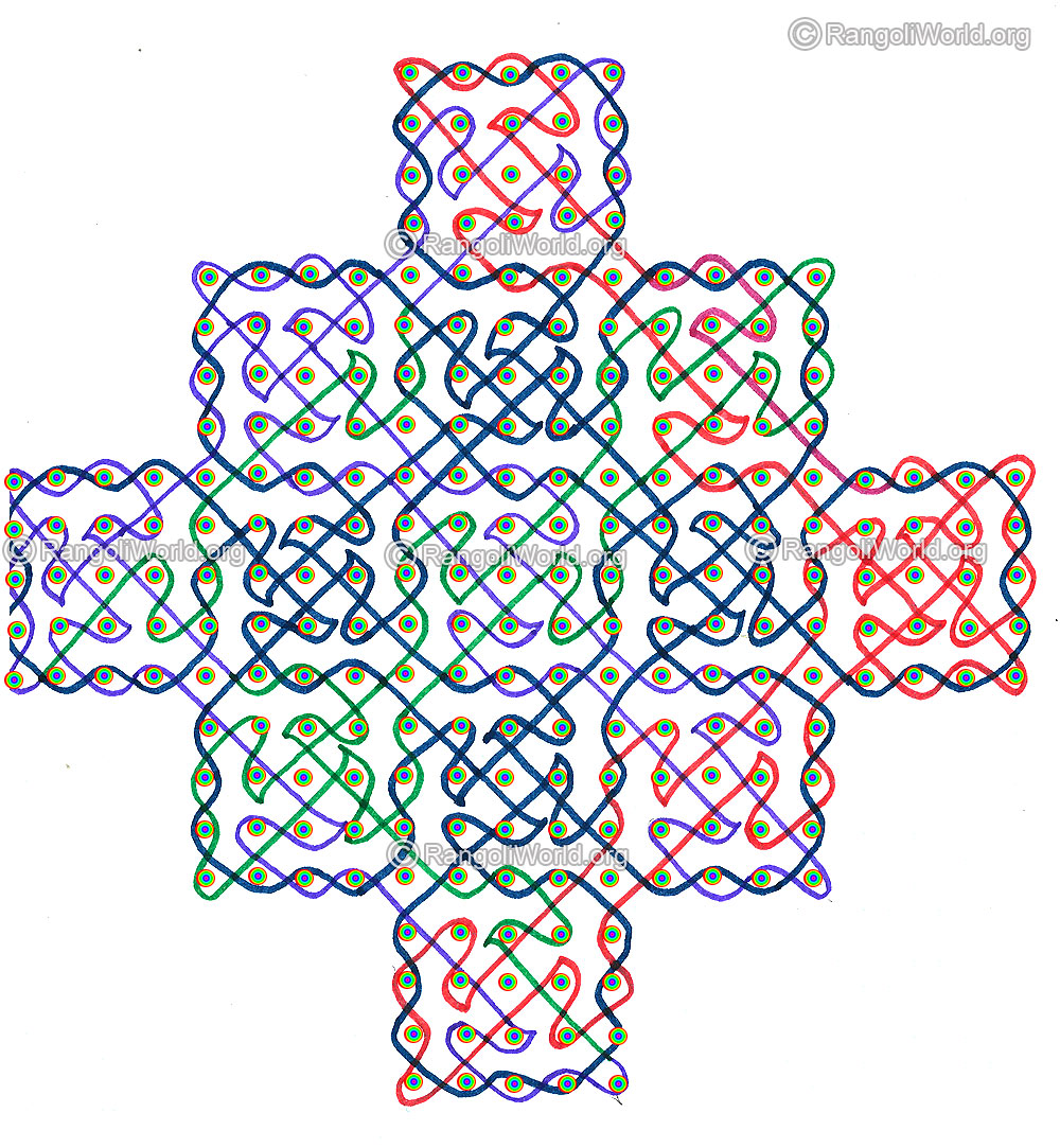 Pooja sikku kolam for margazhi month dec jan 2016 with dots