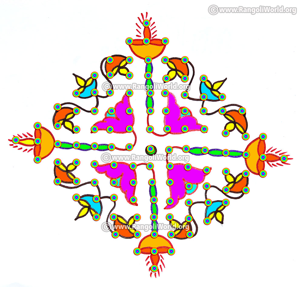 Deepam lamp kolam jan 2017 with dots