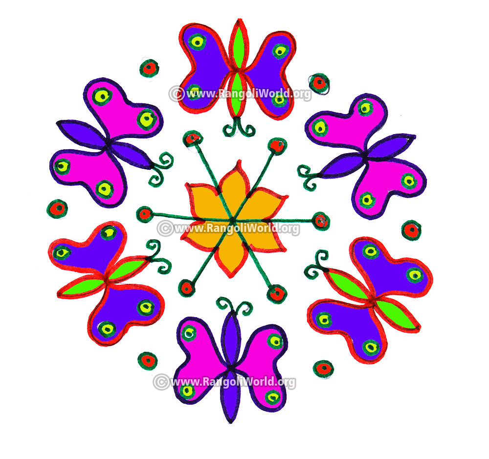 Easy butterfly kolam jan 2017