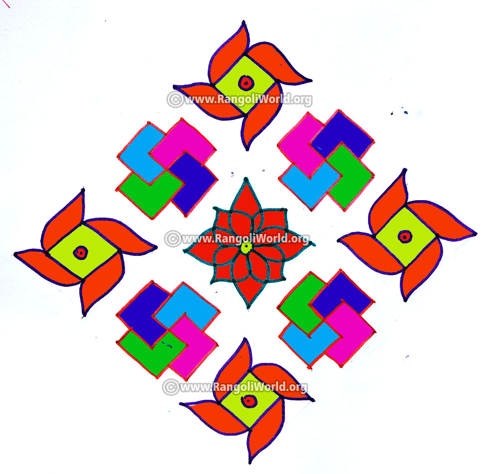 Swastik flowers kolam jan 2017 margazhi special