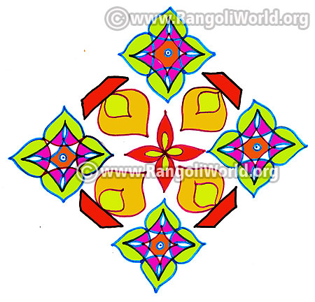 Colourful lamp kolam jan 2017