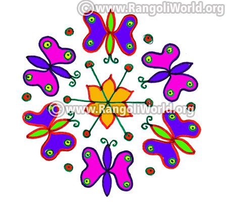 Easy butterfly kolam jan 2017