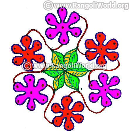 Flowers kolam design jan 2017