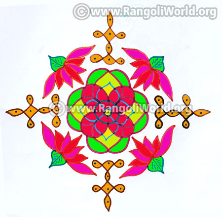 Lotus flower deepam sikku kolam jan 2017