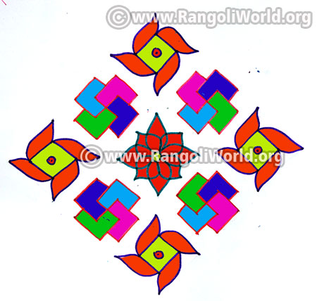 Swastik flowers kolam jan 2017 margazhi special