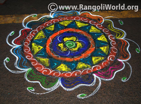Easy freehand flower rangoli margazhi festival 2017