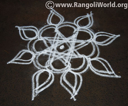 Easy star freehand rangoli design 2017