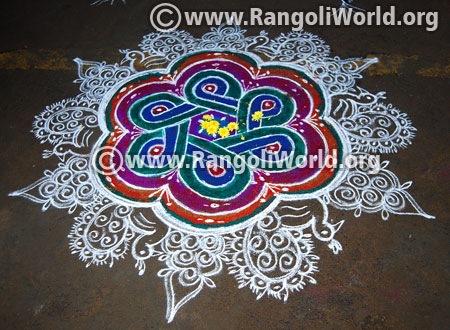 Peacock freehand rangoli margazhi 2017 latest design